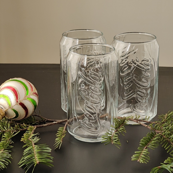 3 Coca Cola clear glasses in the shape of a can - Picture 2 of 11
